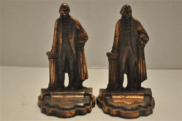 Antique Copper George Washington Bookends